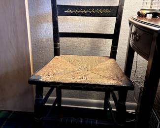 Vintage black painted side chair
