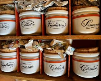 Vintage French spice pots