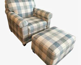 Smith Brothers Plaid Chair Ottoman