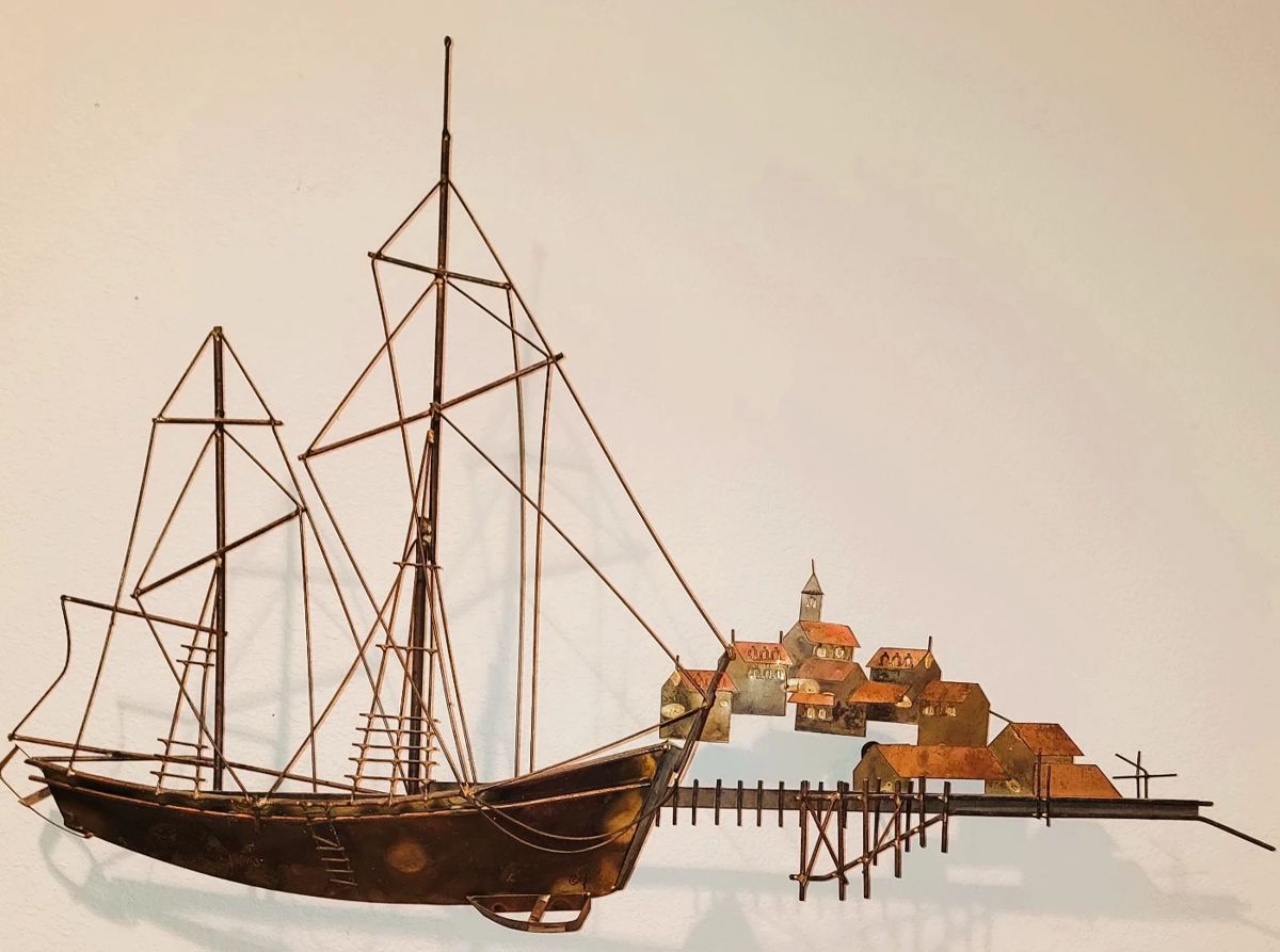 C Jere Wall sculpture Sailboat