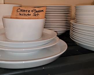 Crate and Barrel White dish set