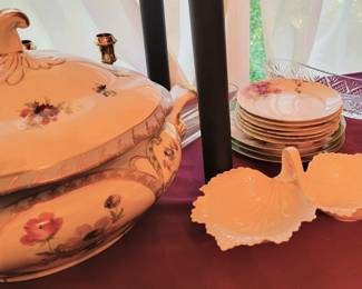 Large China covered dish and serving dishes