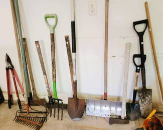 Lawn and garden tools, pots and planters