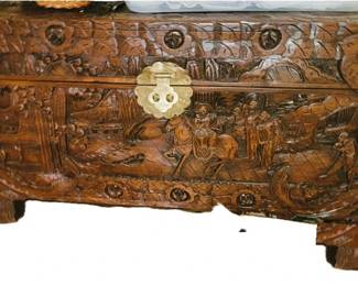 Carved antique Oriental Chest
