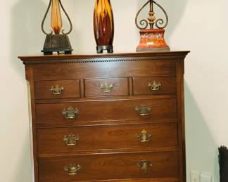 Drexel Chest of Drawers, lamps and decor