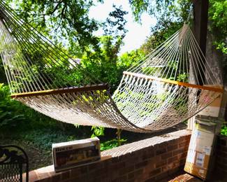 Hammock and Hammock Frame. Bocci Ball and Croquet Sets