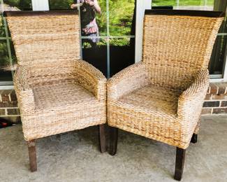 Ratan chair pair