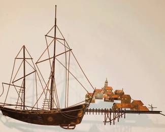 C Jere Wall sculpture Sailboat
