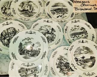 Black and White Wedgwood Creamware Bicentennial Original state dishes