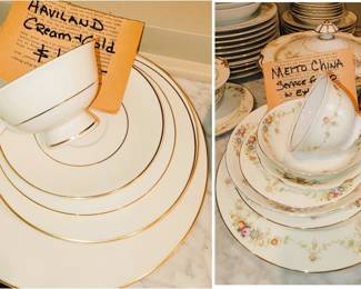 Haviland Cream with Gold and Meito China Sets