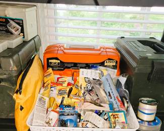 Fishing equipment: boxes, leurs, and lines
