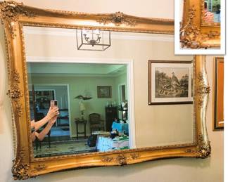 Large, beautifully framed gold mirror