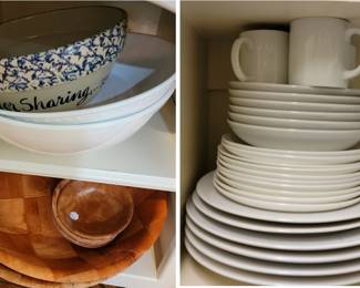 White dish set - large serving bowls