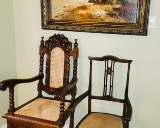 Antique chairs - framed art