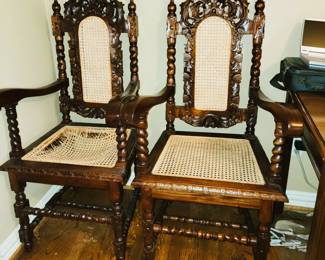 Antique Throne Chair Pair