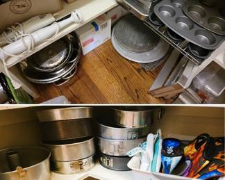 Baking molds, dozens of ramekins, spring form pans