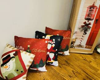 Christmas pillows and decor