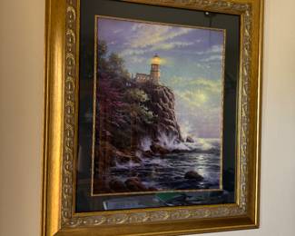 Thomas Kinkade Split Rock Light Proof on Canvas