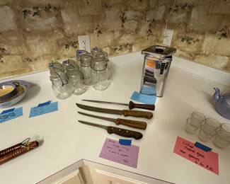 Atlas jars, Chicago cutlery knives