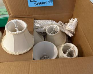 cream silk chandelier shades, 10 pieces