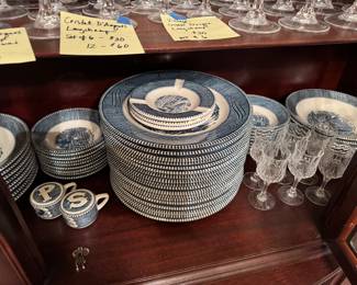 Currier and Ives, the Old Grist mill set, over 100 pieces