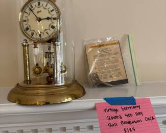 Vintage German Schatz 400 day ball pendulum clock, have instructions and key, works