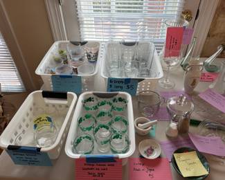 vintage glassware, 1930's and 1950's