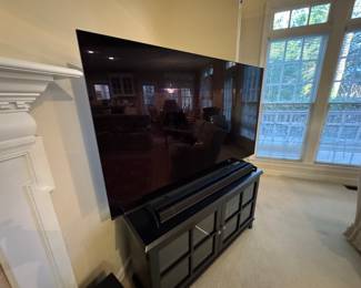 SONY OLED 65" TV with sound bar and blu ray