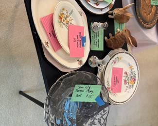 Vintage glass ware and serving plates