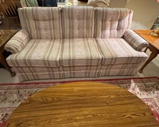 Traditional sofa, part of set with loveseat, cream, taupe and blush,