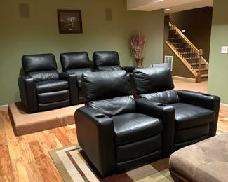 Black leather theatre seating