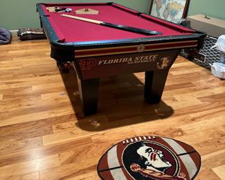 Olehausen pool table in FSU team colors