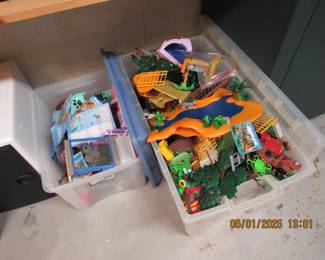 tote full of playschool pieces and figures