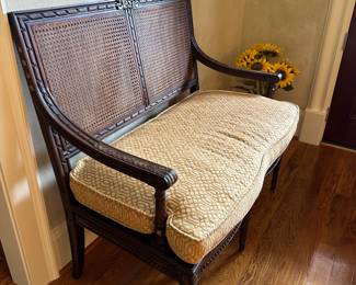 Cane back settee