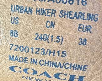 Coach Urban Hiker Shearling Size 8B