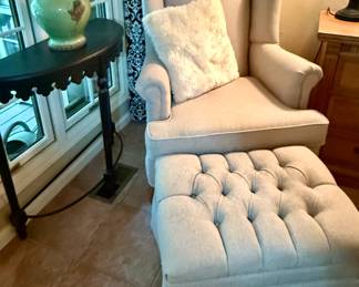 White Armchair and Ottoman