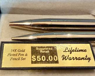 Pierre Cardin 14K Gold Plated Pen and Pencil Set
