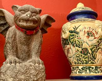 Gargoyle Statue and Urn