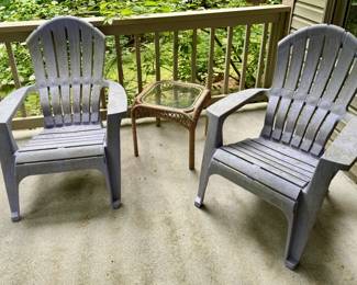 Adirondack Chairs and Side Glass Top Table