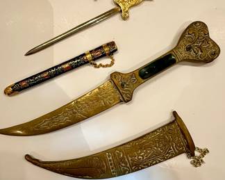 Dagger with Sheath and other Desk Top Decor