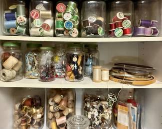 Jars of Sewing Notions