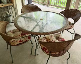 Outdoor Chairs and Glass TopTable