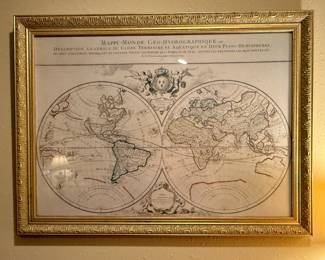Mappe-Monde Geo-Hydrography - Map of Hemispheres