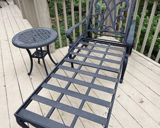 Outdoor Chaise Lounge and Side Table