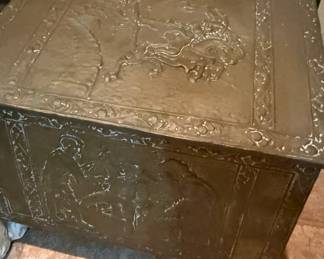 Vintage Hammered Brass Chest