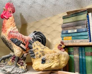 Rooster and Hen Figurines
