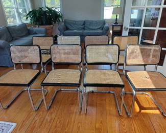 #131 Eight Marcel Breuer Cesca Chairs 18 x 21 x 32 Some Need Cane Repairs