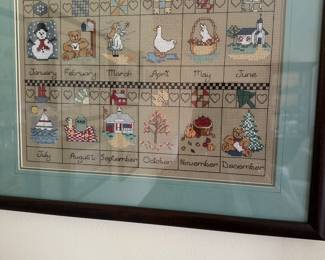 Vintage Needlepoint framed Art Work