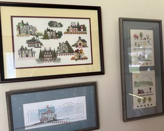 Vintage Needlepoint framed Art Work