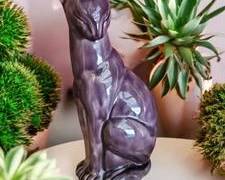 Mid Century Chinese Signed Siamese Cat Statuette
